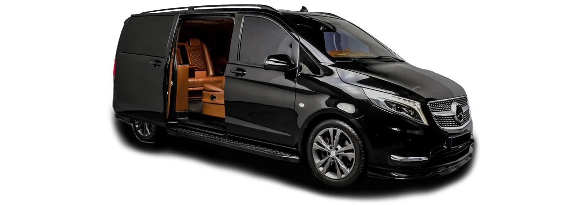 Mercedes VIP Minibüs ile Özel Transfer Mercedes VIP minibüs iç mekan detayları.
